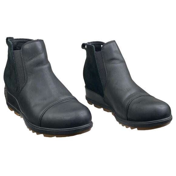 Sorel Women’s Evie Black Leather Suede Pull On Chelsea Boots Size US 8.5 - Picture 5 of 11